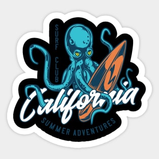 Octopus Surf Club California Sticker